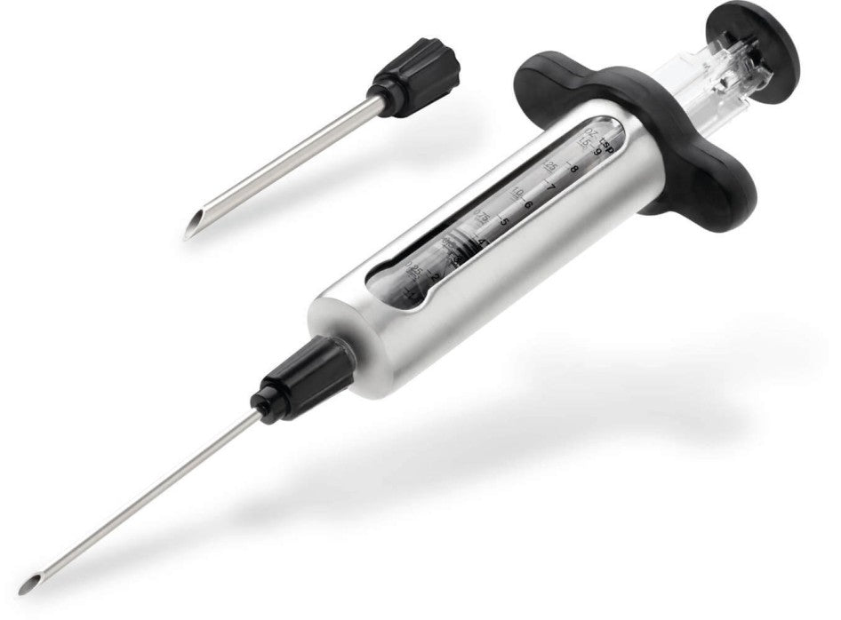 Napoleon Stainless Steel Marinade Injector with Two Needles, Storage Case & Cleaning Brushes