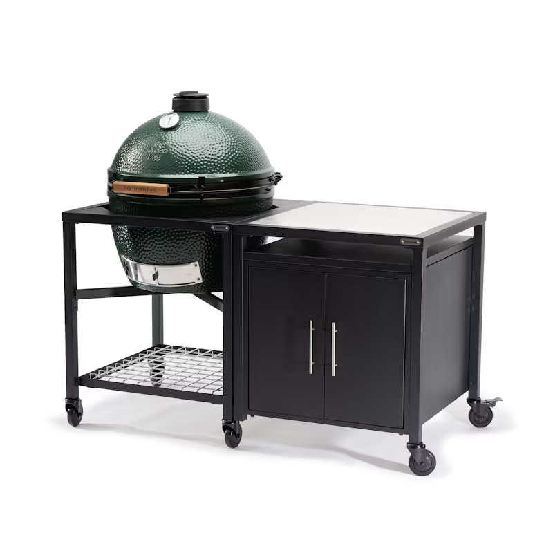 Big Green Egg Modular Nest + Expansion Cabinet + Stainless Steel Shelf