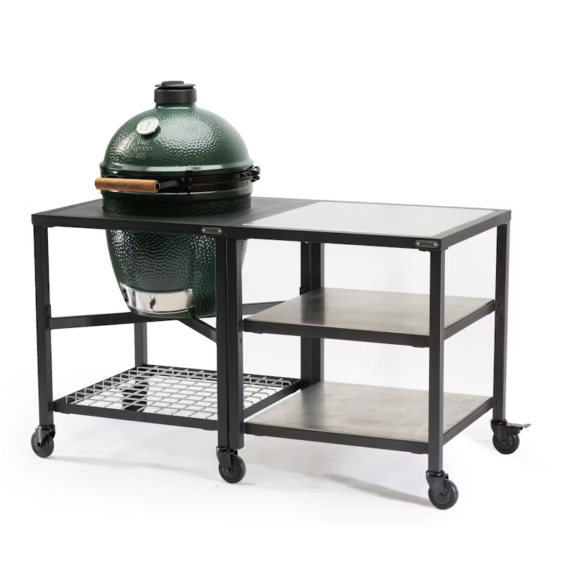 Big Green Egg Modular Nest + Expansion Frame + Stainless Steel Shelves