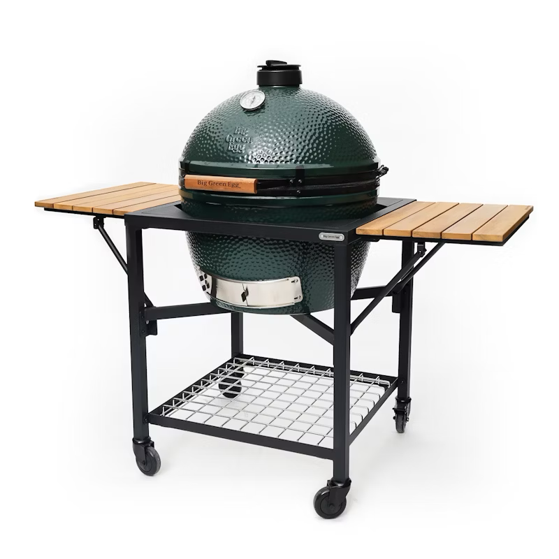 Big Green Egg Modular Nest + Foldable Acacia Shelves
