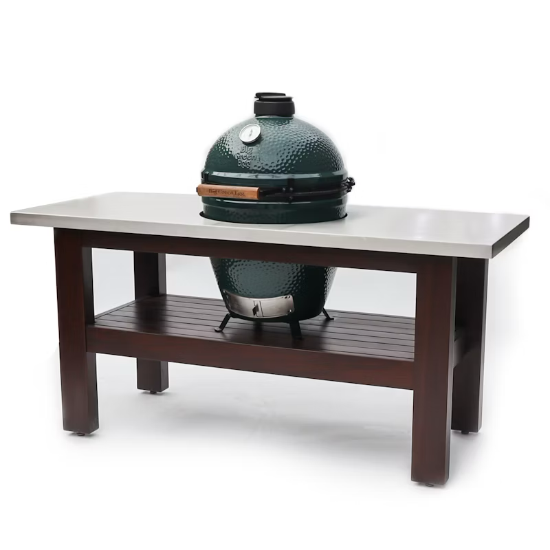 Big Green Egg Stainless Steel Topped Premium Royal Mahogany Table
